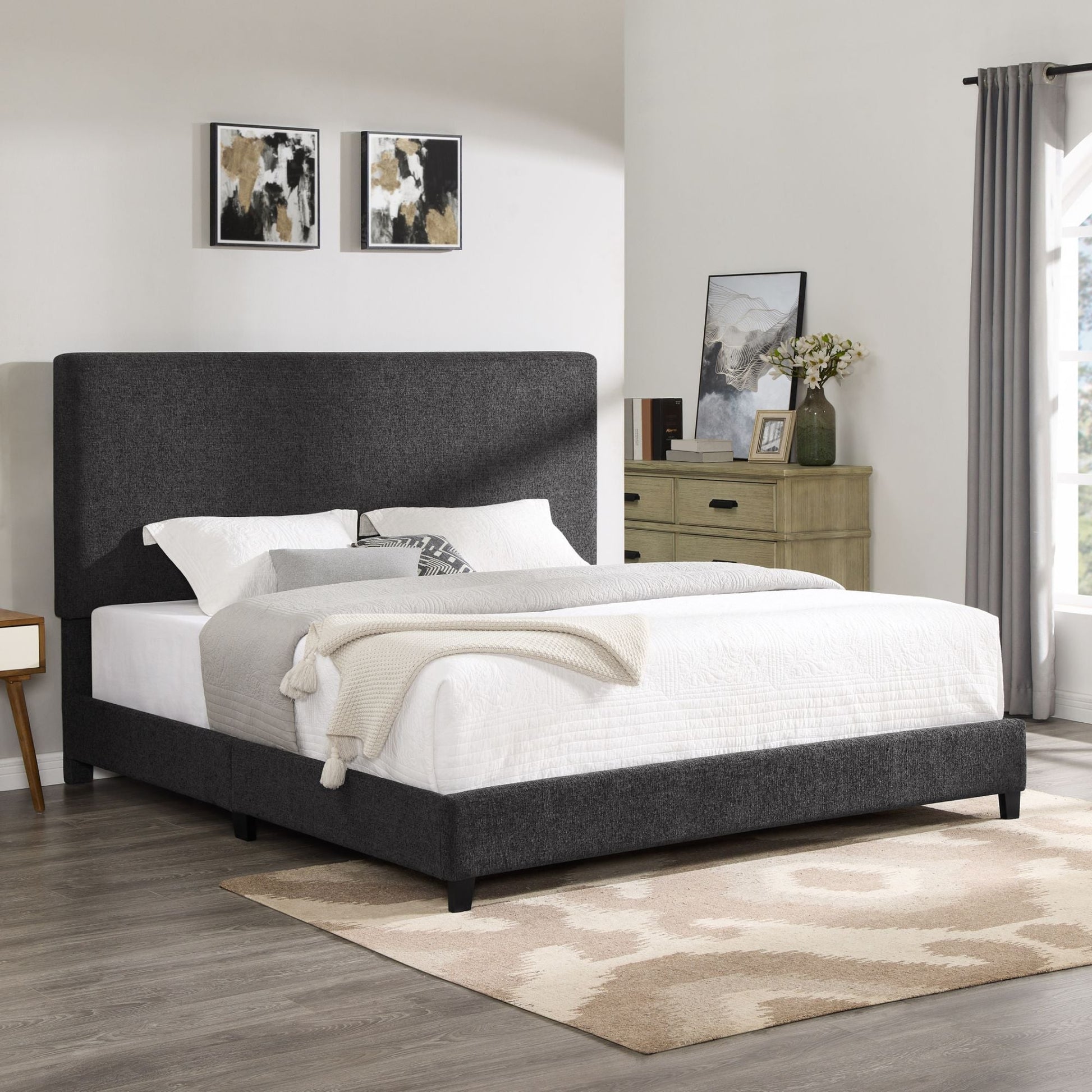 Bridger Home King Size Upholstered Platform Bed - Divine Heart L.A.