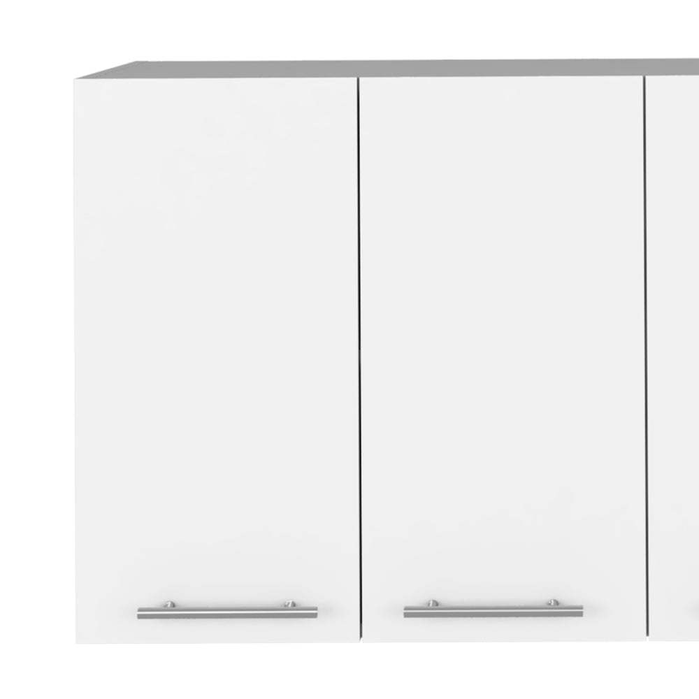 Caledon 2 Piece Kitchen Set, Kitchen Island + Upper Wall Cabinet , White /Walnut - Divine Heart L.A.