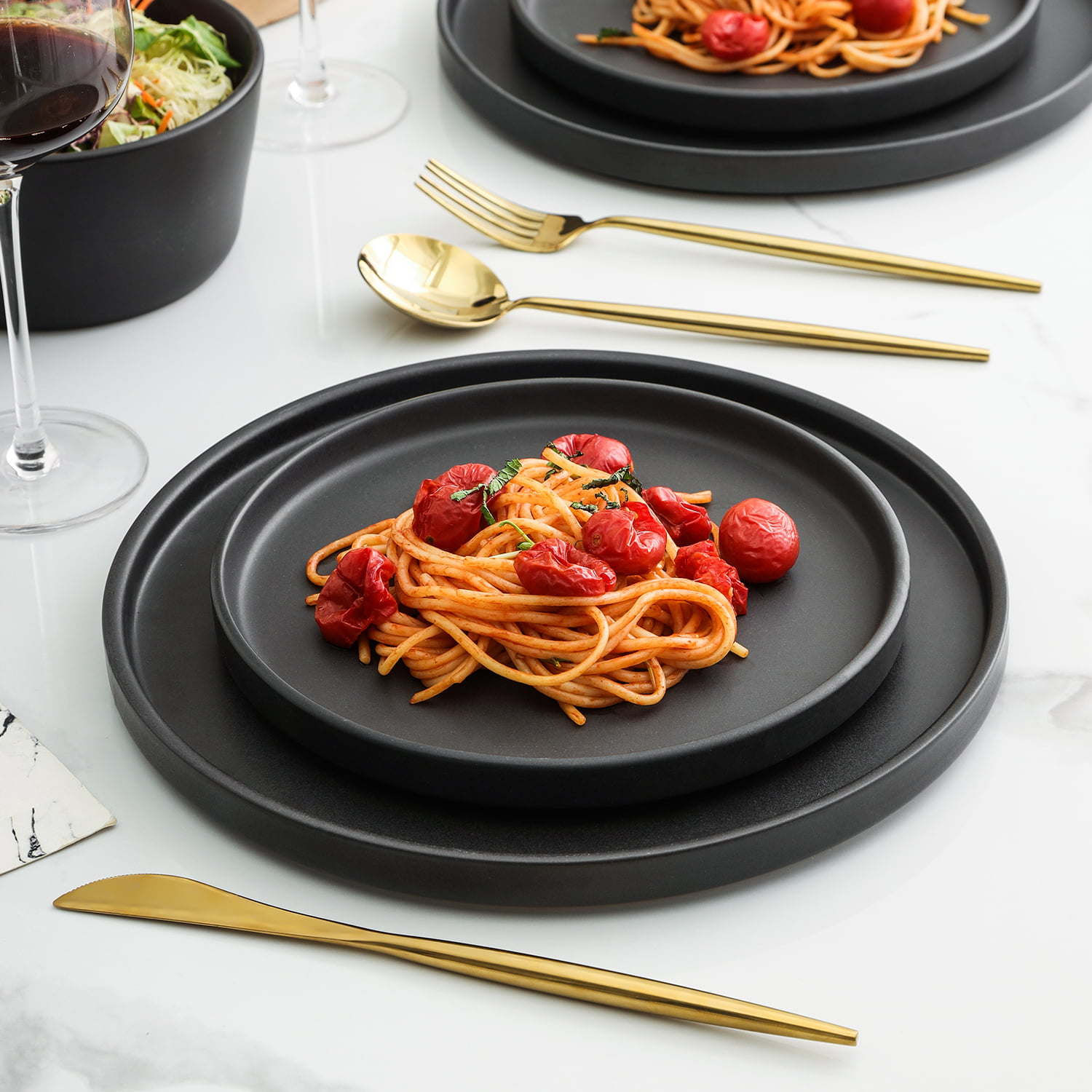 Cecile Stoneware 12-Piece Round Dinnerware Set, - Divine Heart L.A.