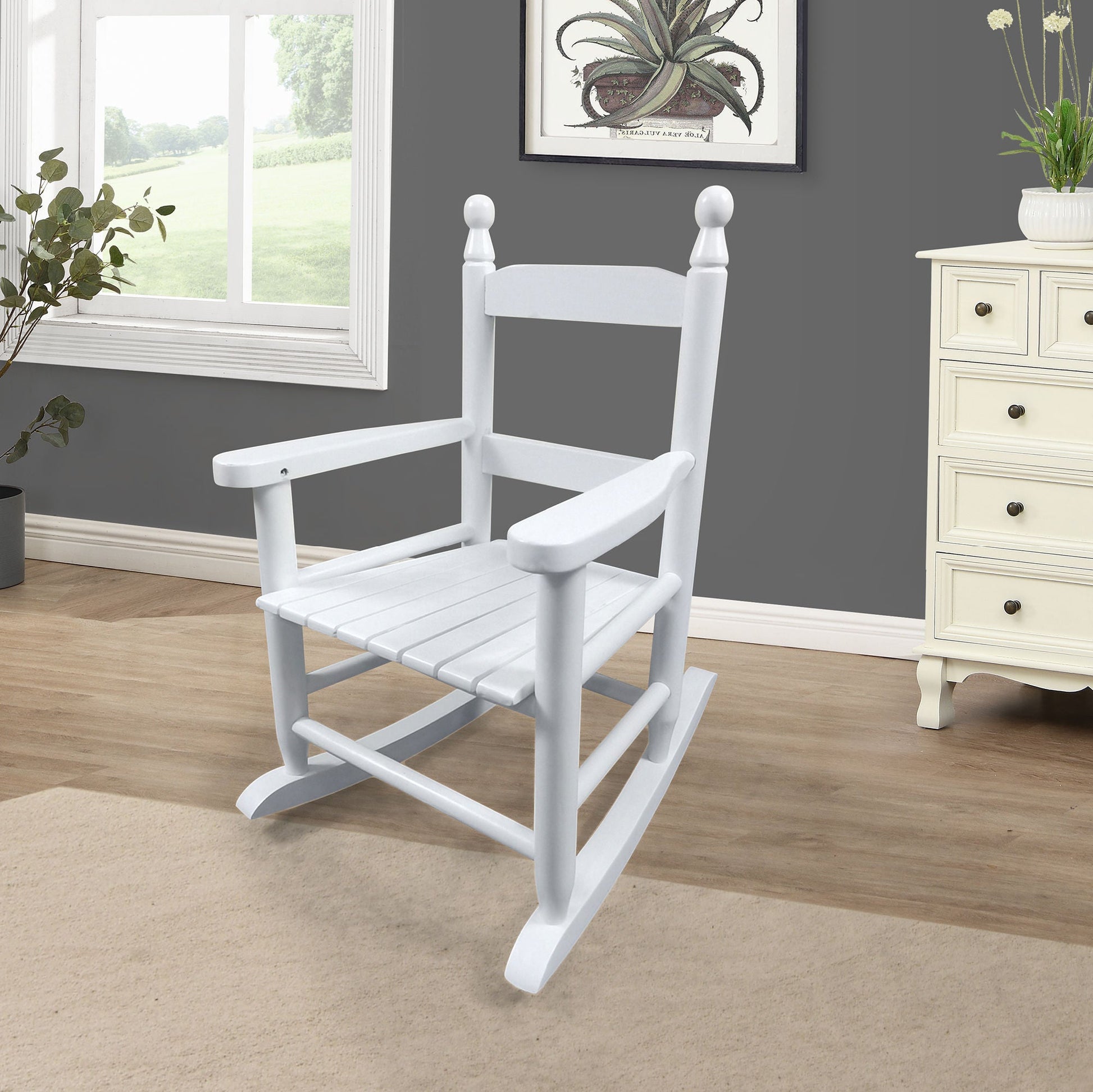 Children's rocking white chair- Indoor or Outdoor -Suitable for kids-Durable - Divine Heart L.A.