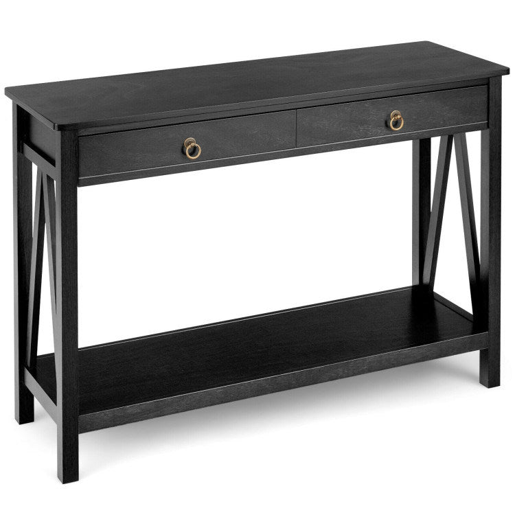 Console Table with Drawer Storage Shelf for Entryway Hallway - Divine Heart L.A.