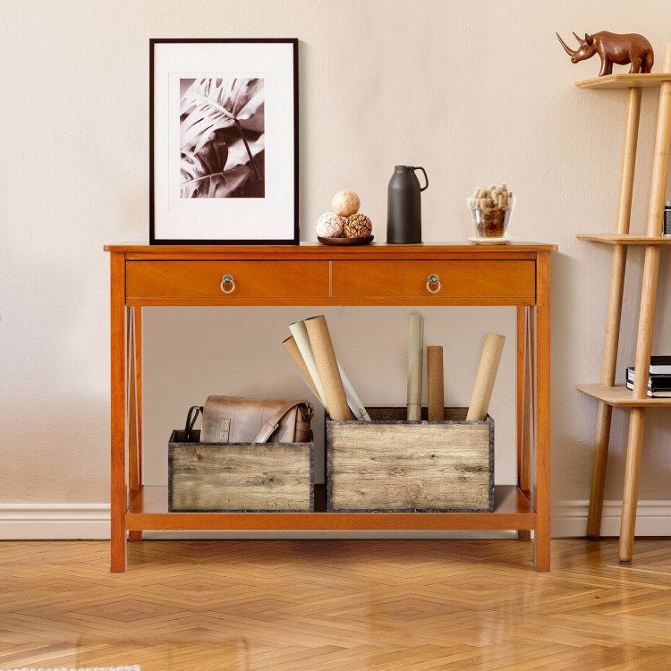 Console Table with Drawer Storage Shelf for Entryway Hallway - Divine Heart L.A.