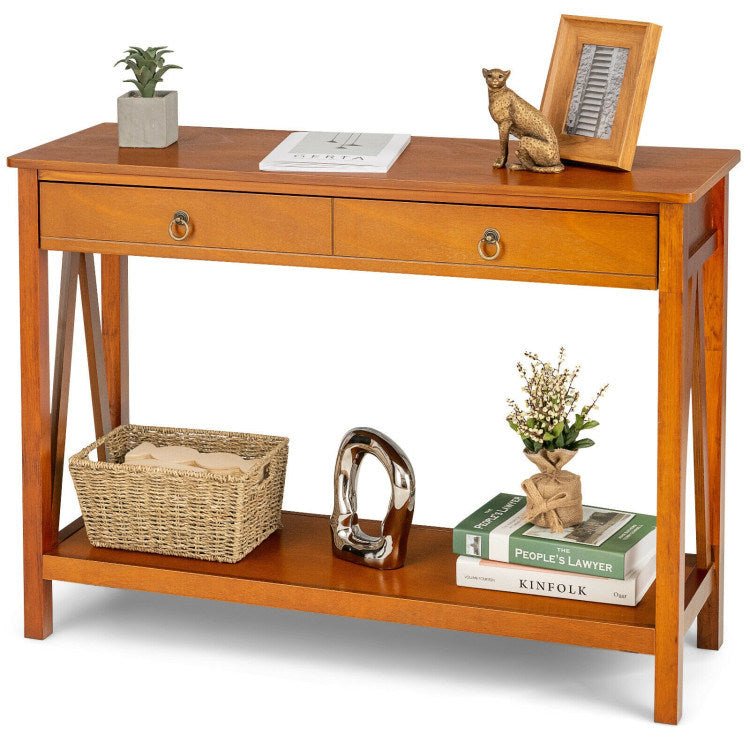 Console Table with Drawer Storage Shelf for Entryway Hallway - Divine Heart L.A.