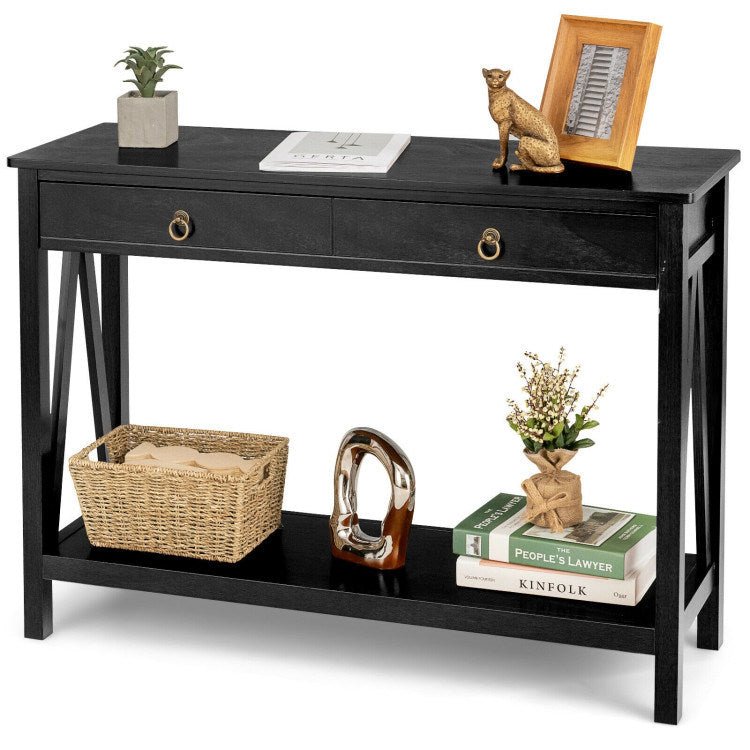 Console Table with Drawer Storage Shelf for Entryway Hallway - Divine Heart L.A.