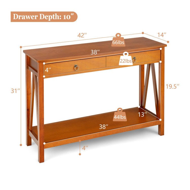 Console Table with Drawer Storage Shelf for Entryway Hallway - Divine Heart L.A.