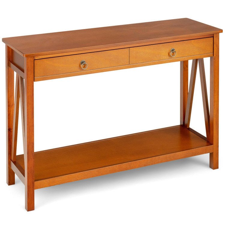 Console Table with Drawer Storage Shelf for Entryway Hallway - Divine Heart L.A.