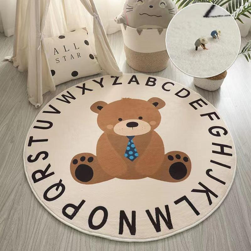 Cozy Animals with Alphabet Motif Round Rug Collection - Divine Heart L.A.