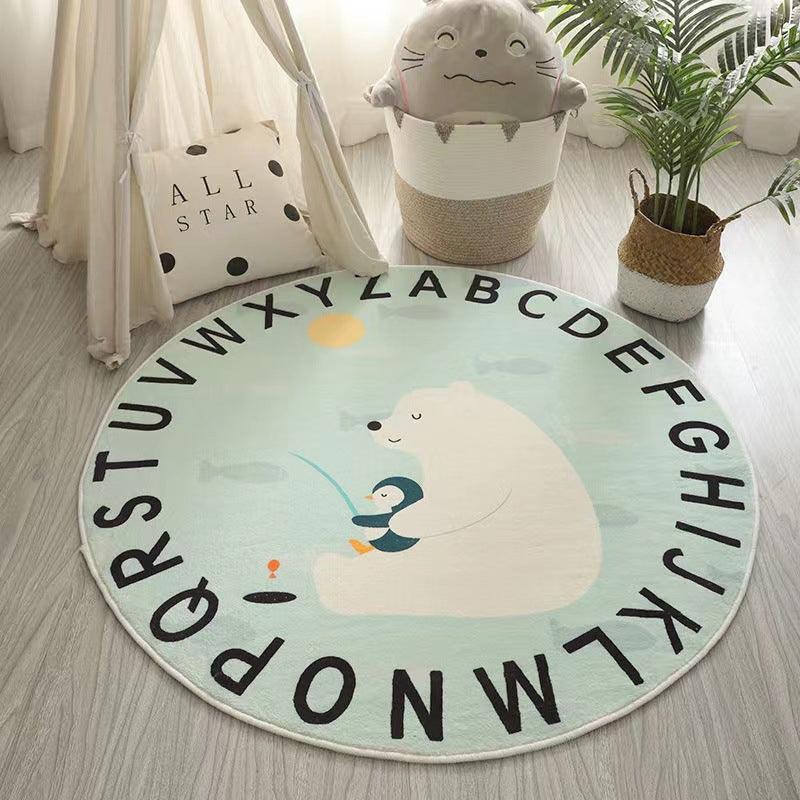 Cozy Animals with Alphabet Motif Round Rug Collection - Divine Heart L.A.