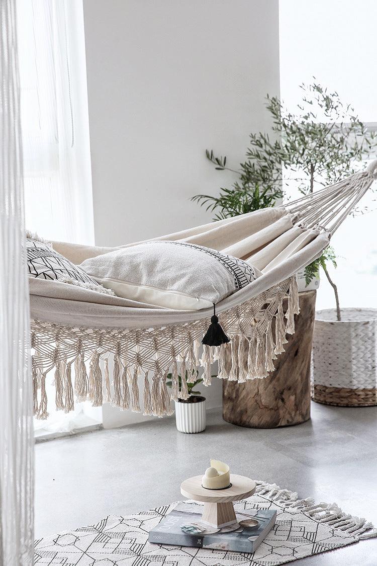 Cozy Days Boho Macrame Fringed Hammock for Two - Divine Heart L.A.