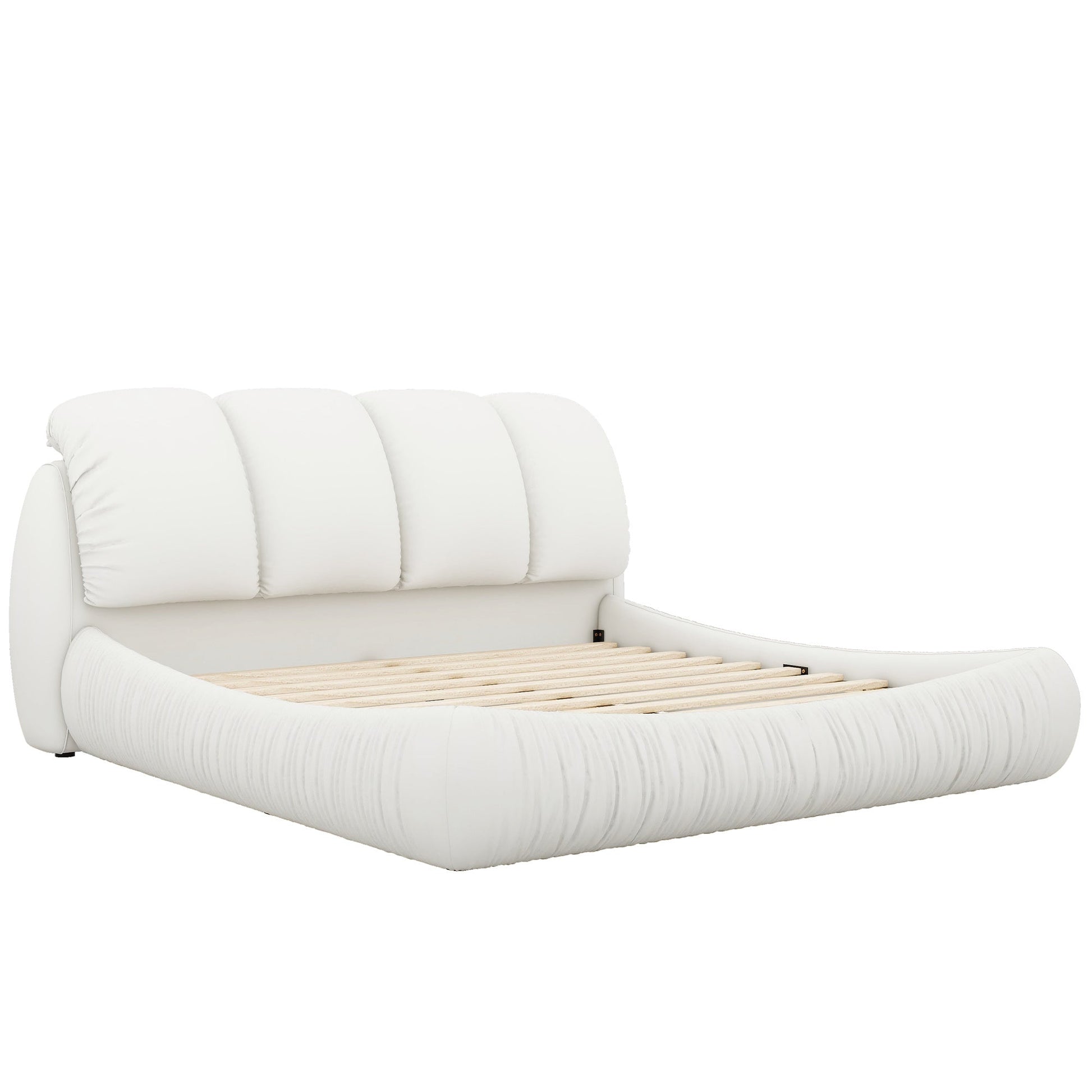 Cristo Upholstered King Size Bed With Oversized Padded Backrest - Divine Heart L.A.