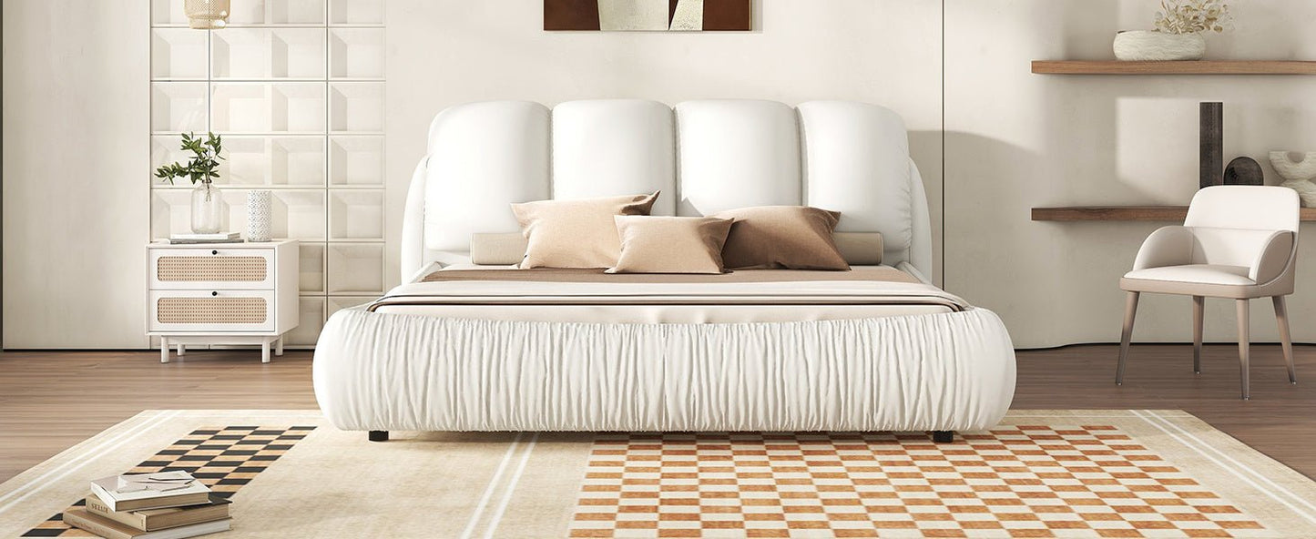 Cristo Upholstered King Size Bed With Oversized Padded Backrest - Divine Heart L.A.