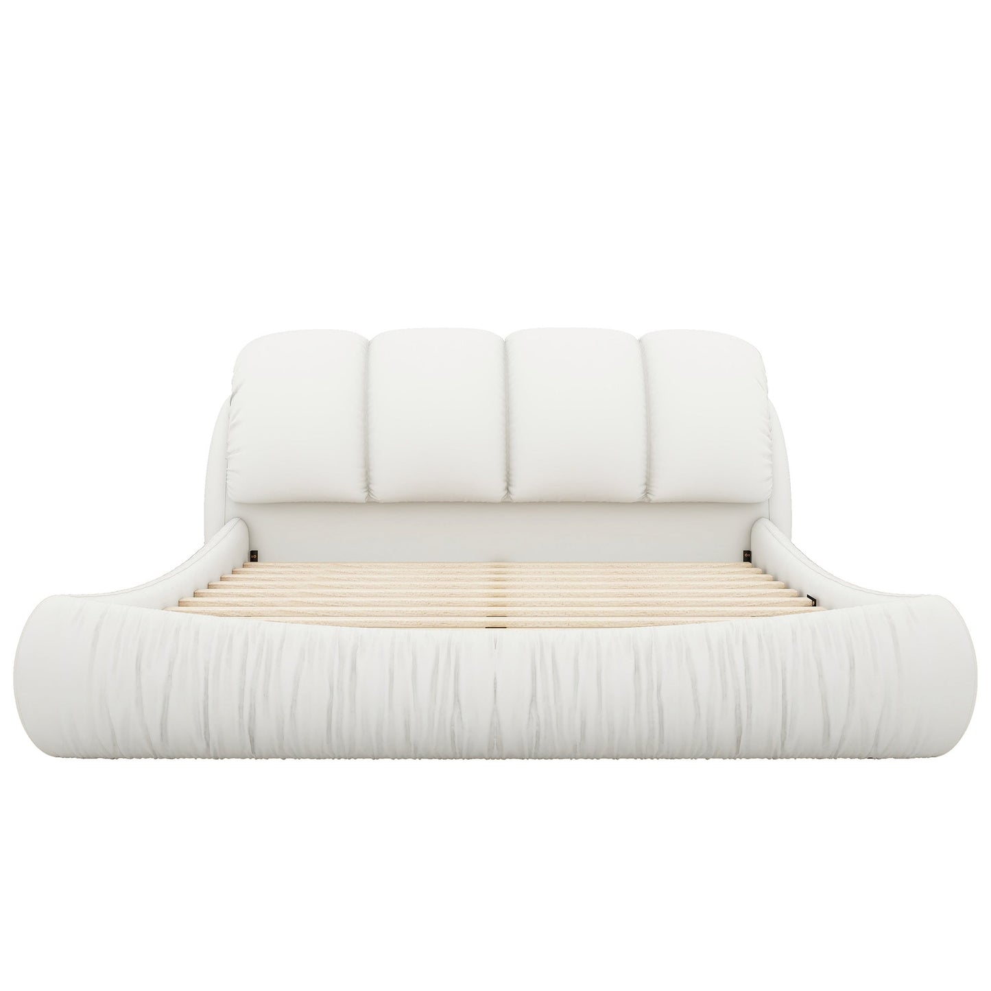 Cristo Upholstered King Size Bed With Oversized Padded Backrest - Divine Heart L.A.