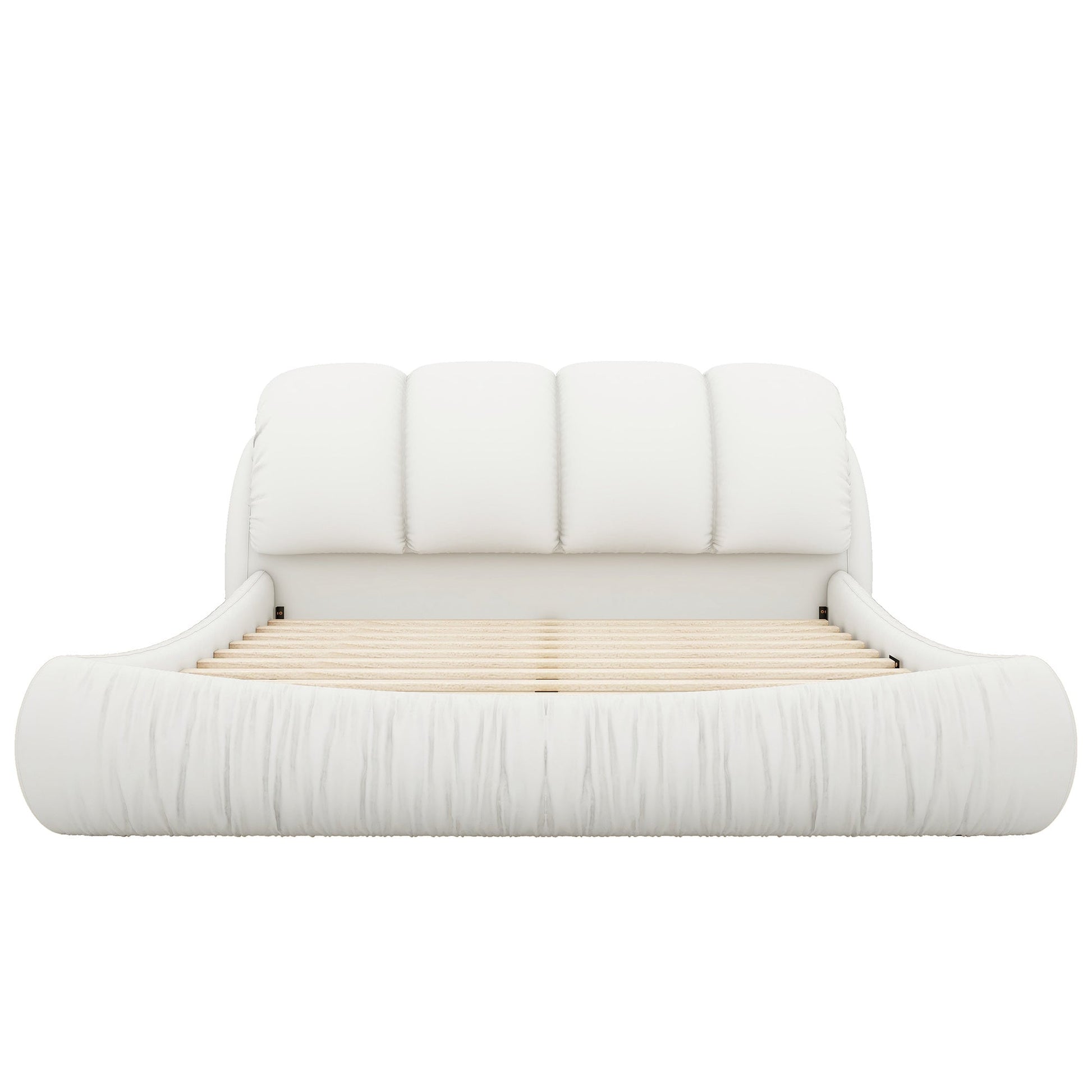 Cristo Upholstered King Size Bed With Oversized Padded Backrest - Divine Heart L.A.