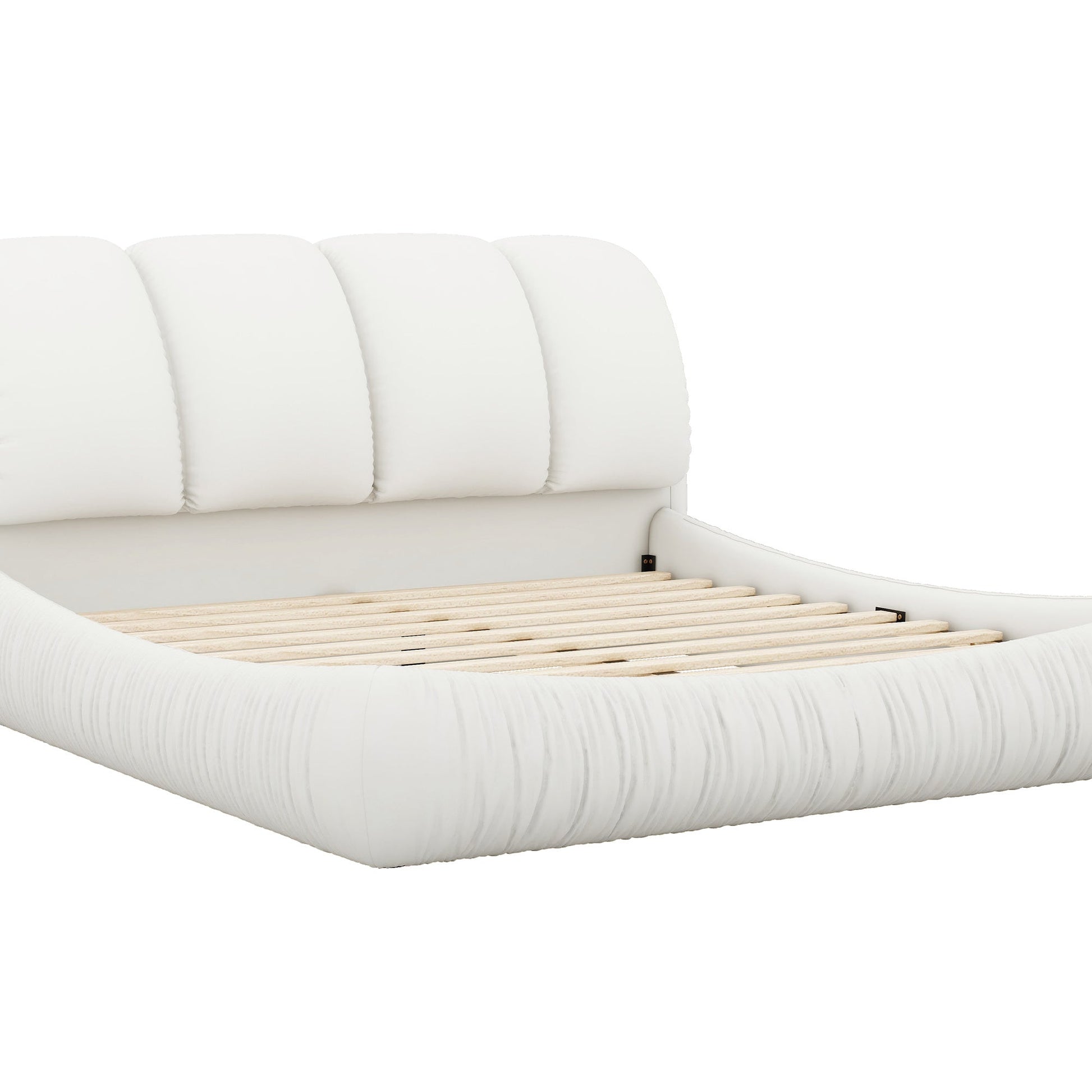 Cristo Upholstered King Size Bed With Oversized Padded Backrest - Divine Heart L.A.