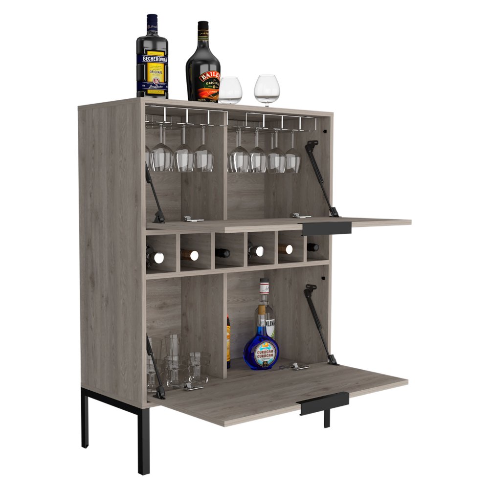 DEPOT E - SHOP Staten Bar Cabinet, Two Door Flexible Cabinets, Light Gray - Divine Heart L.A.