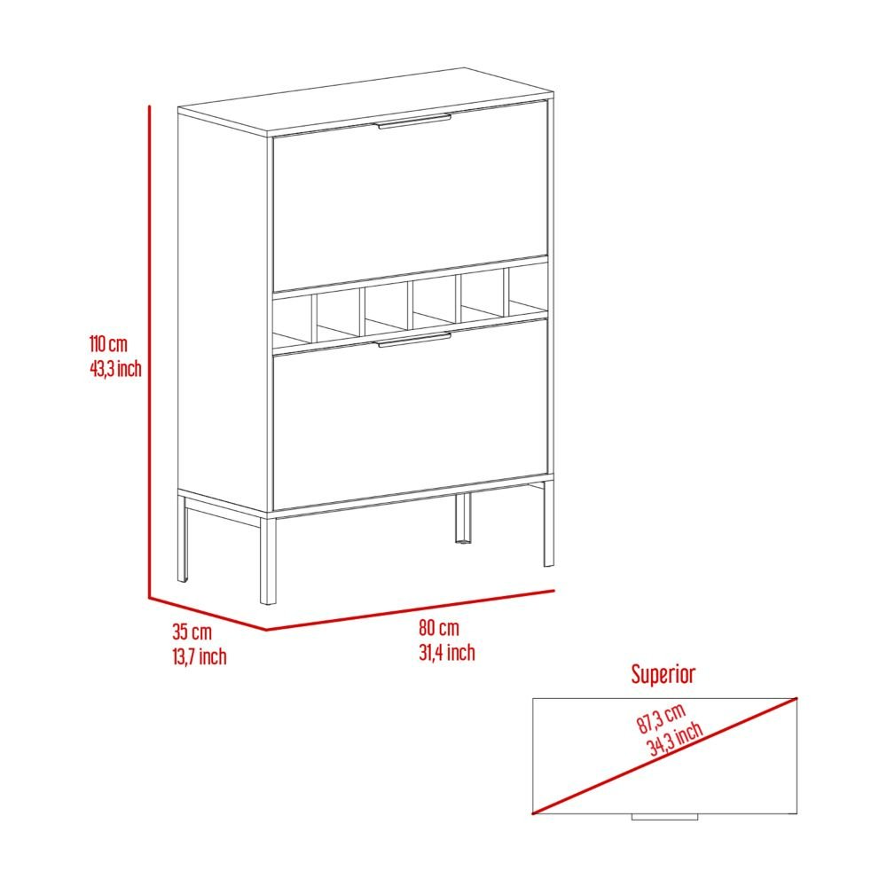 DEPOT E - SHOP Staten Bar Cabinet, Two Door Flexible Cabinets, Light Gray - Divine Heart L.A.