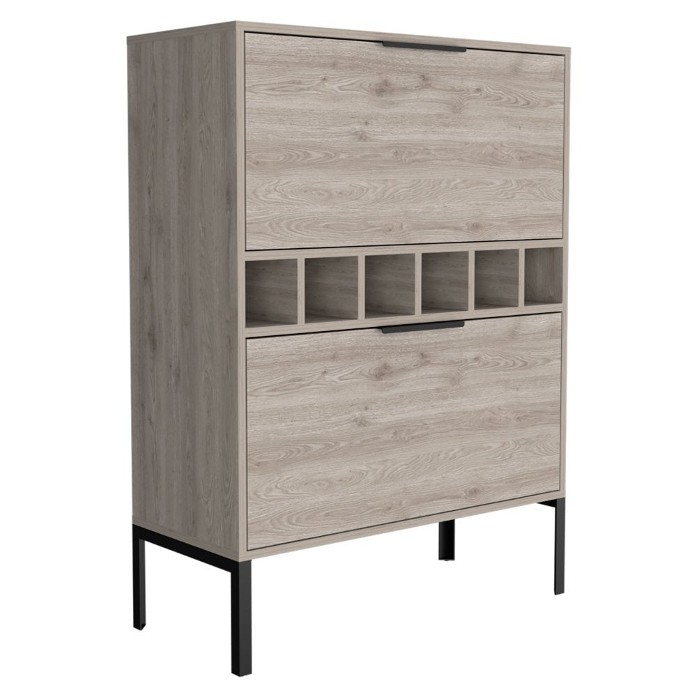 DEPOT E - SHOP Staten Bar Cabinet, Two Door Flexible Cabinets, Light Gray - Divine Heart L.A.