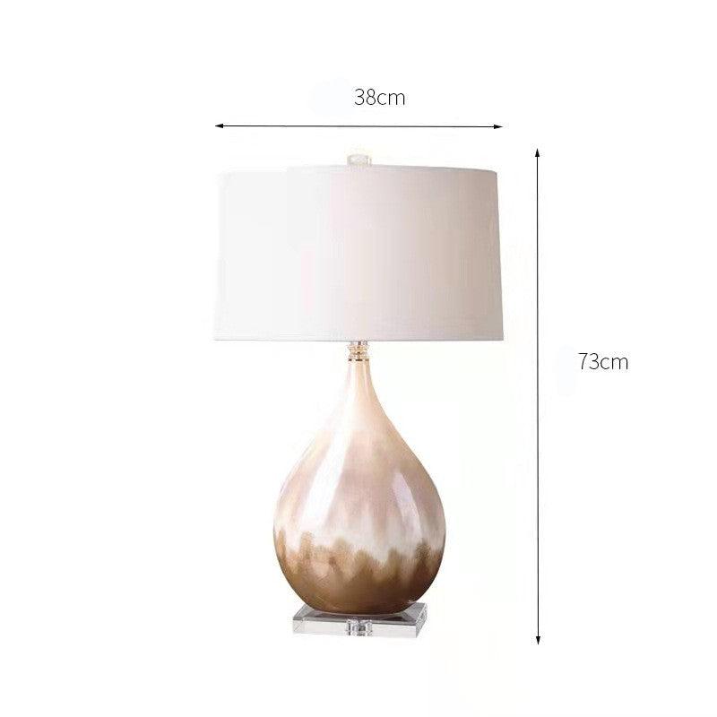 Desert Pearl Ceramic Table Lamp with White Shade - Divine Heart L.A.