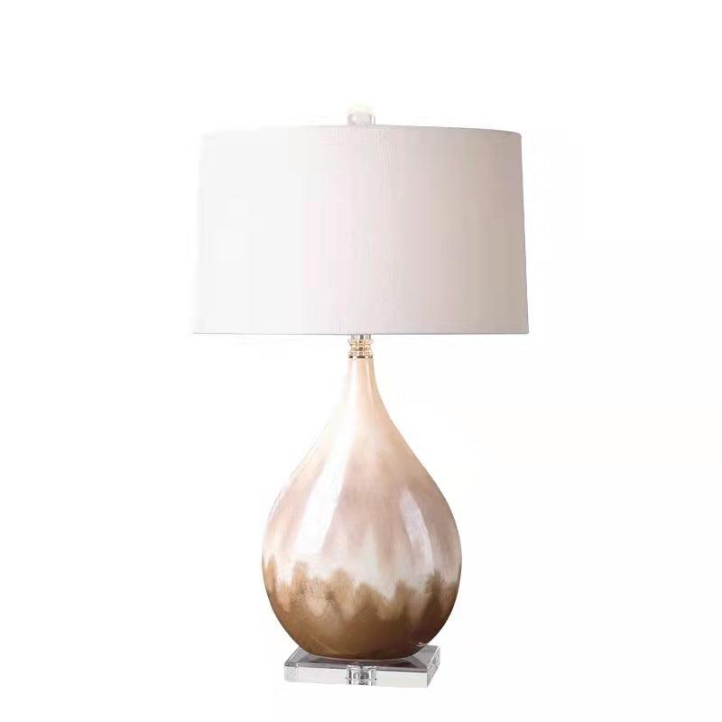 Desert Pearl Ceramic Table Lamp with White Shade - Divine Heart L.A.