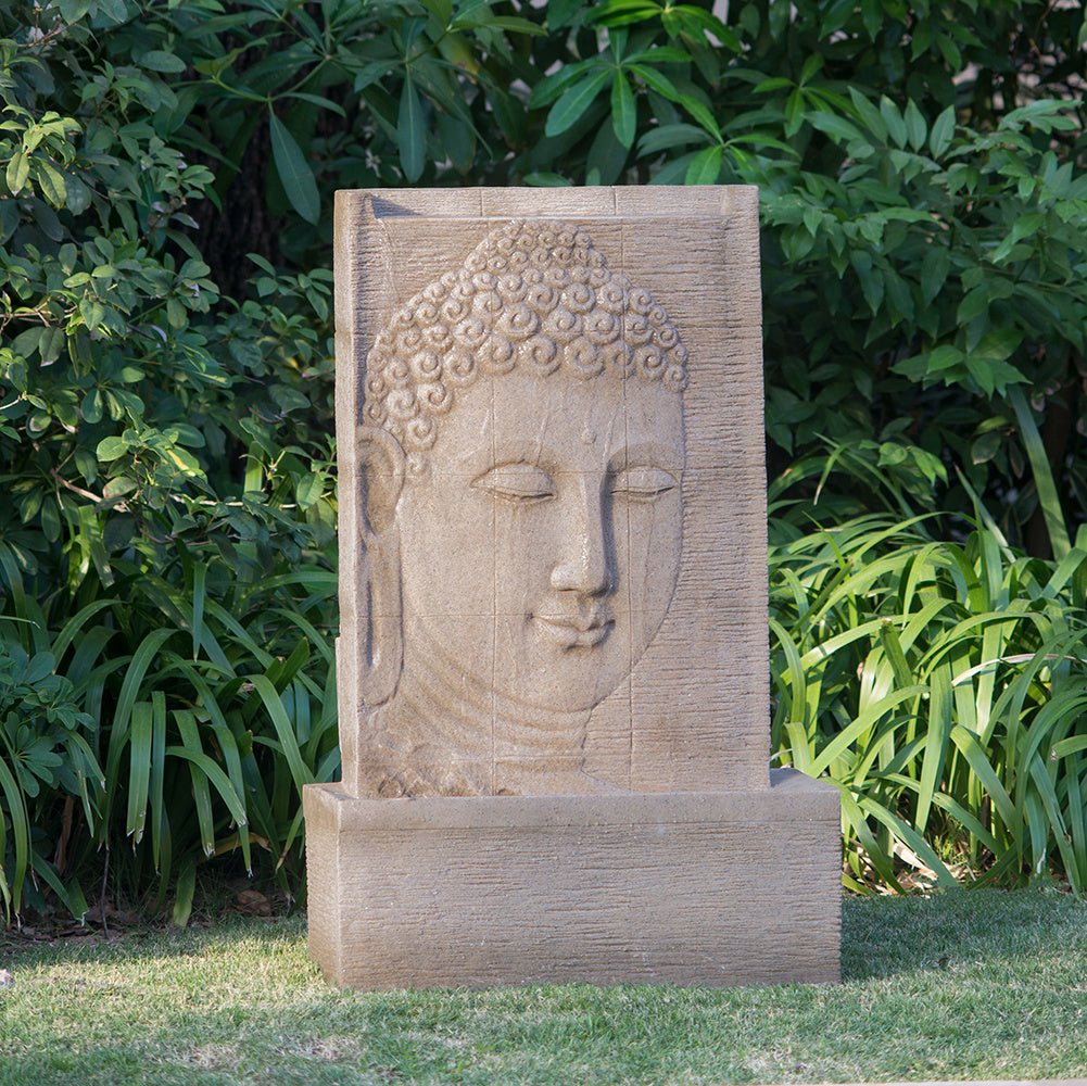 Divine Buddha Sandstone Fountain with Light - Divine Heart L.A.