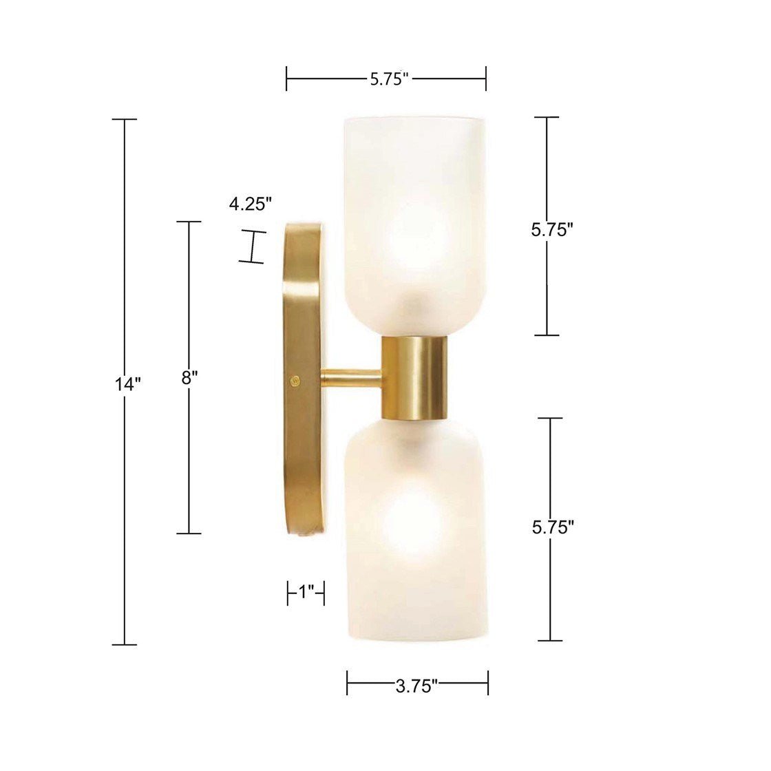 Double Tube 2-Light Wall Sconce - Divine Heart L.A.