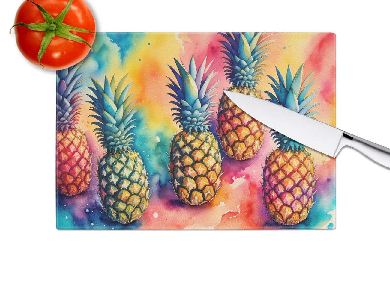 Pineapples Tempered Glass Kitchen Cutting and Serving Board