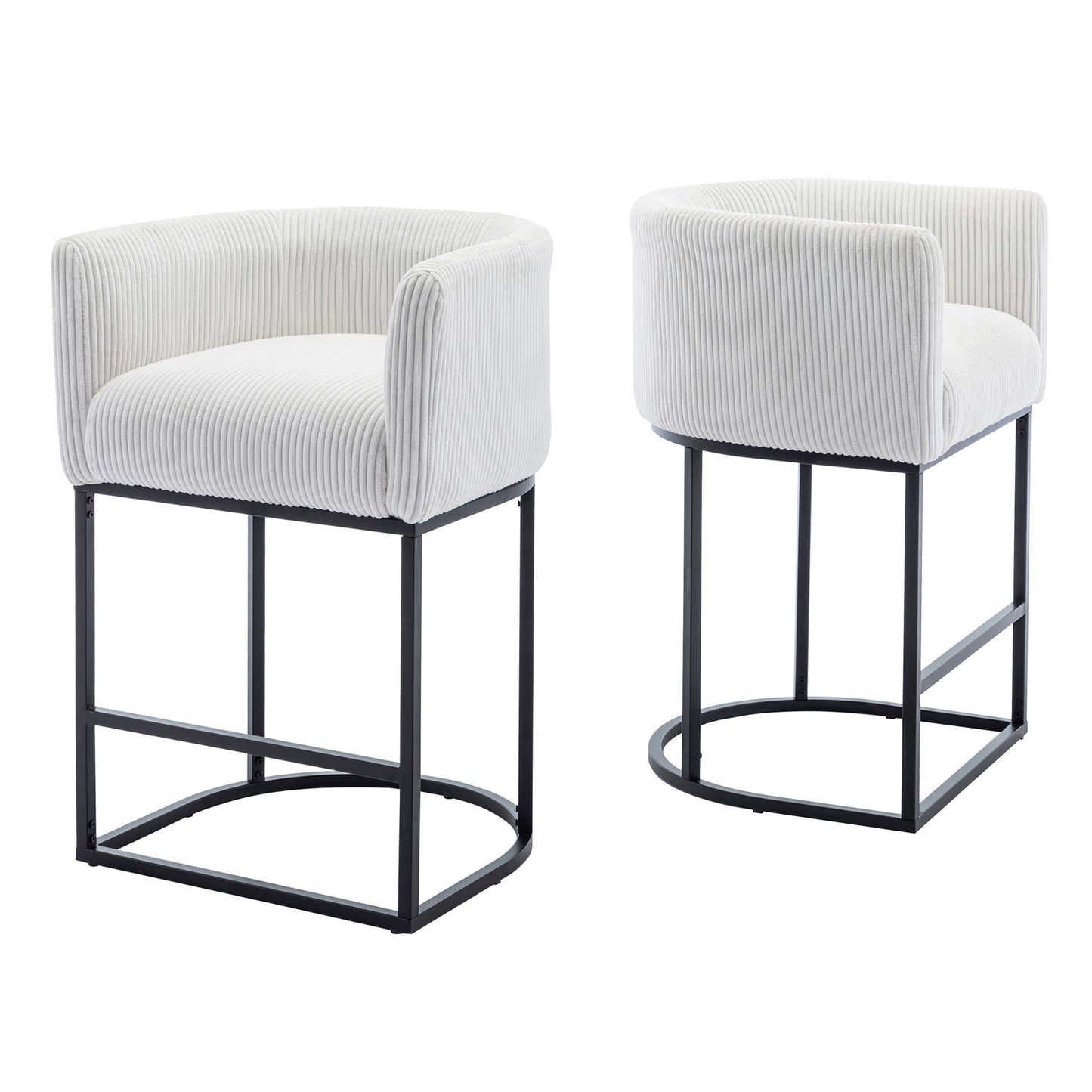 Aster Linen Upholstered Counter Stool Set of 2