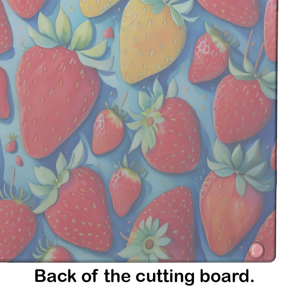 Strawberries II Tempered Glass Kitchen Cutting and Serving Board