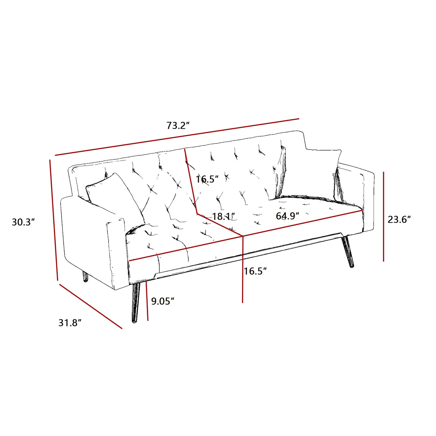 Ophelia Convertible Sleeper Sofa