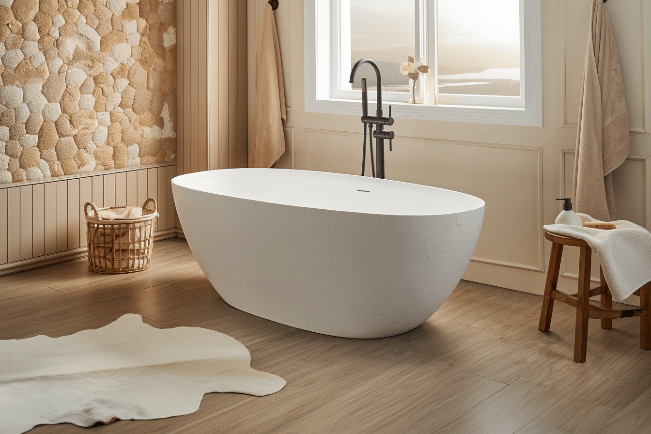 71in. Freestanding Soaking Bathtub in Matte White