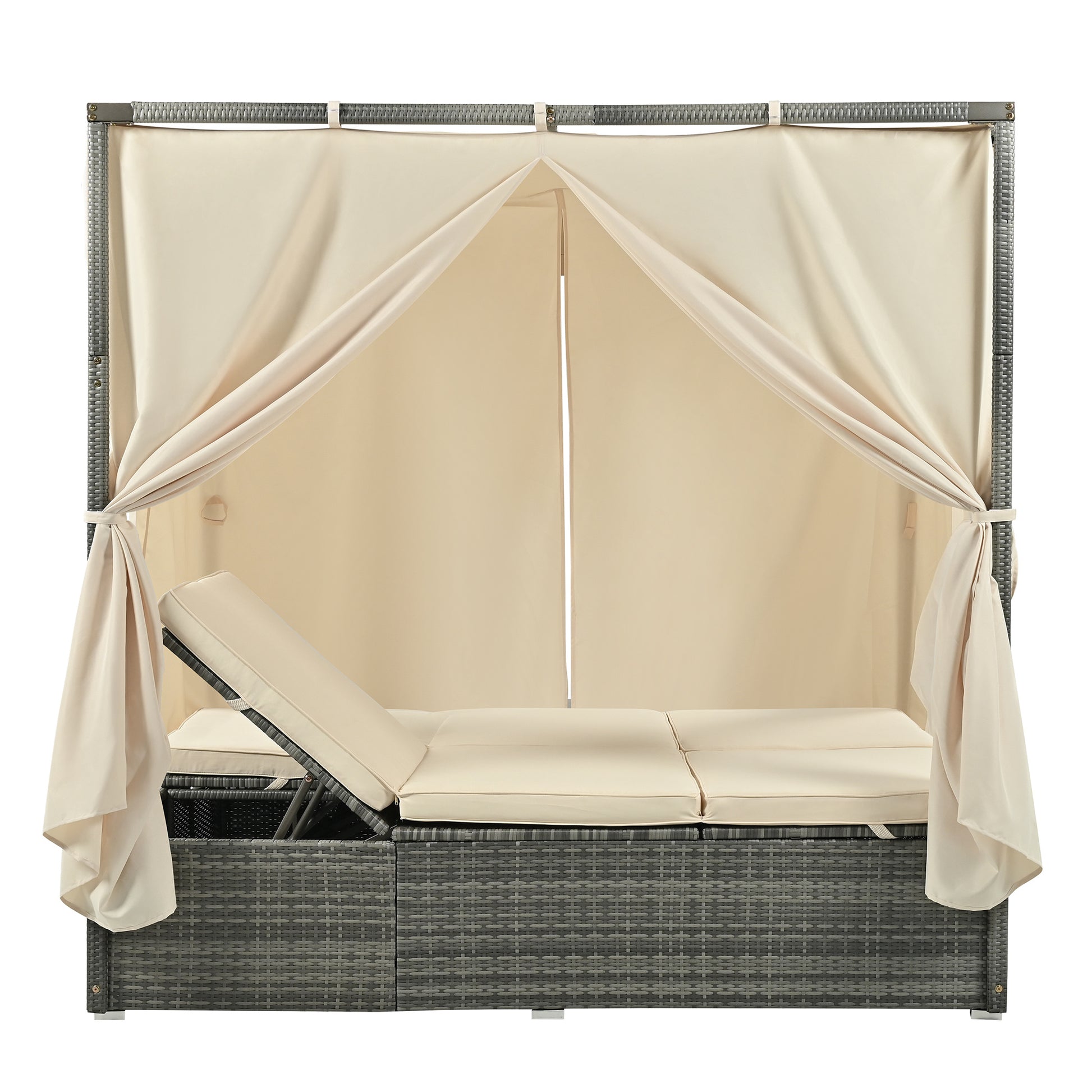 Pomona Adjustable Sun Bed With Curtain - Divine Heart L.A.