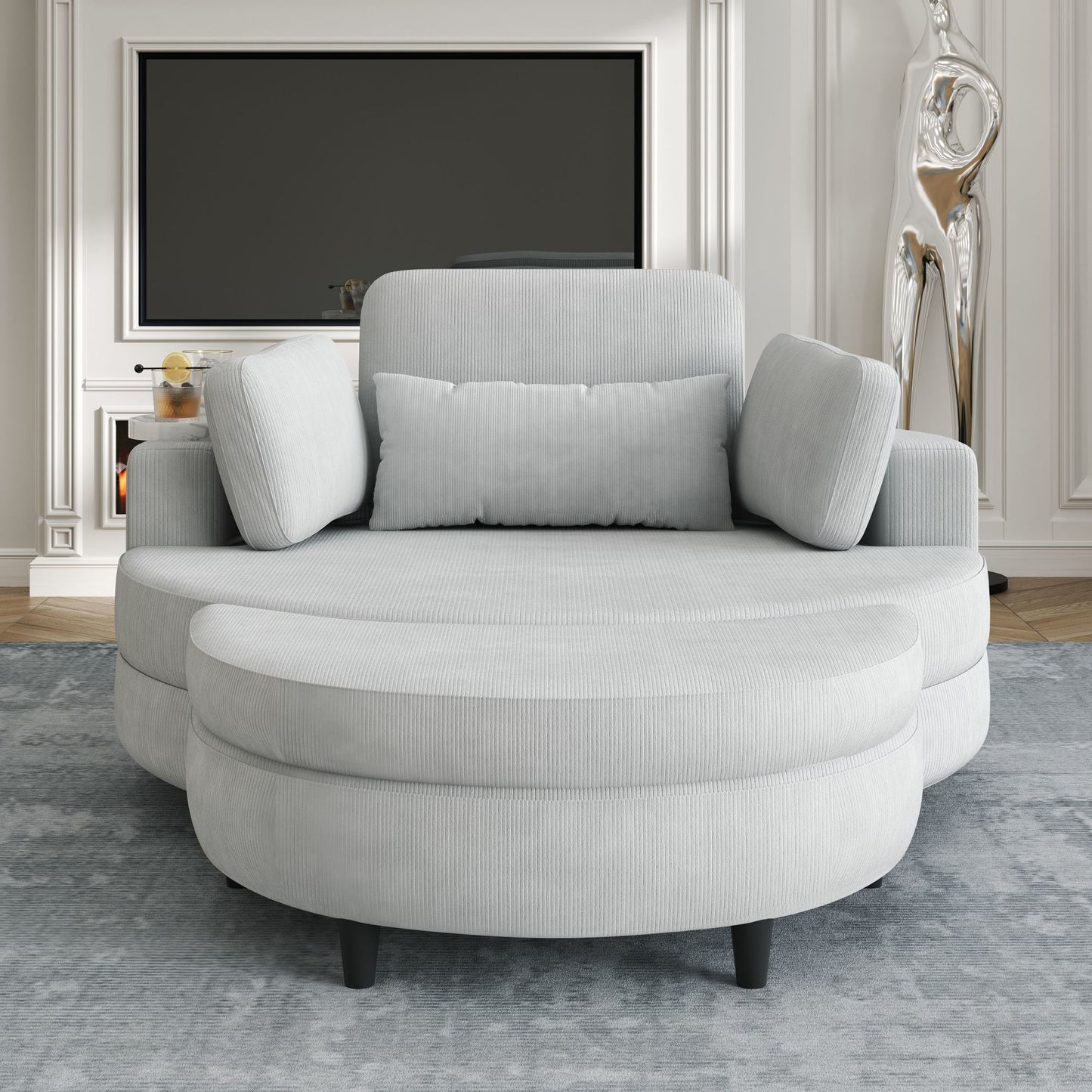 Genevieve Half Moon Sofa Chair Set