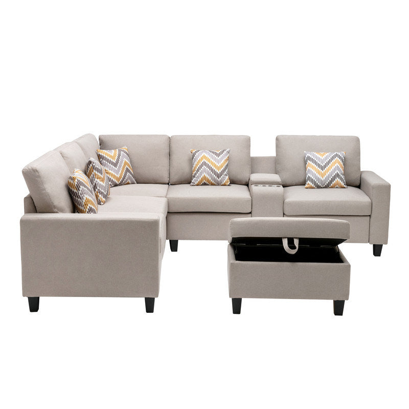 Nolan 106" 7Pc Reversible Sectional Sofa Set