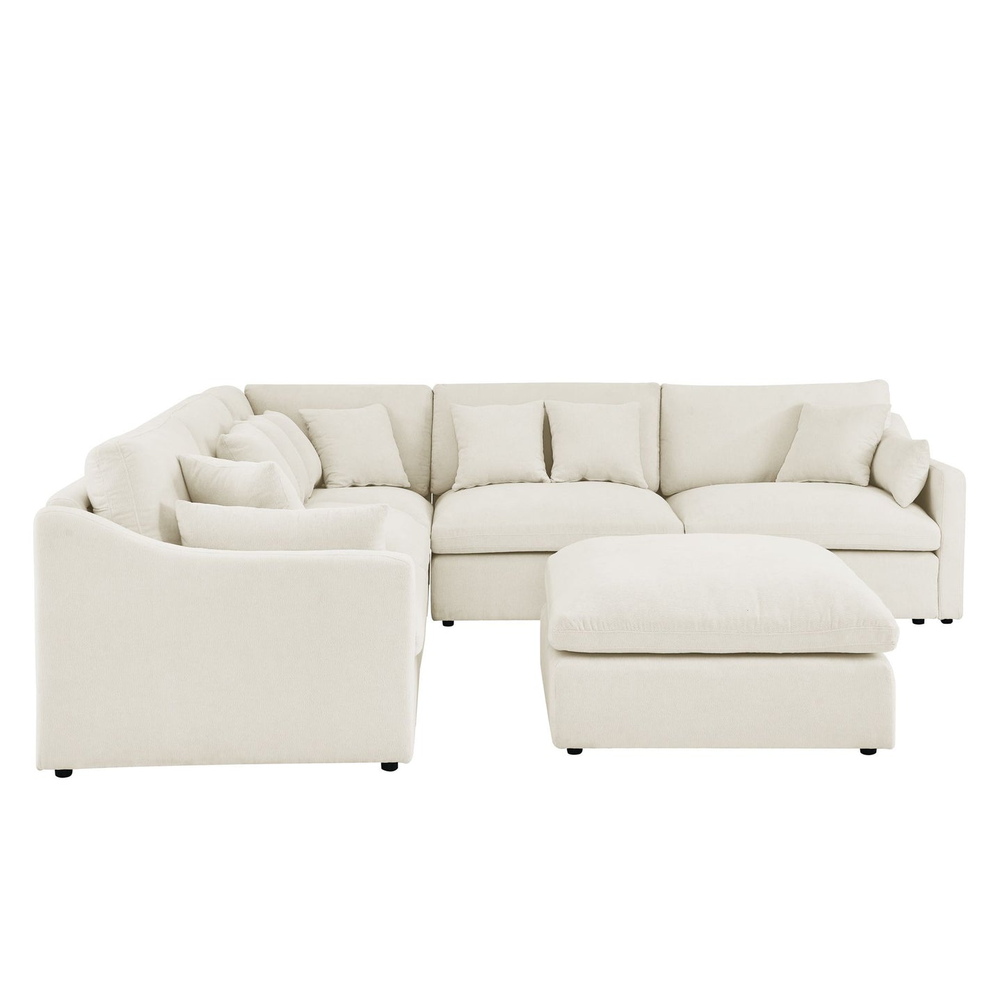 Oscar B. Oversized L-Shaped Sectional Sofa w/Removable Down-Filled Seat Cushions