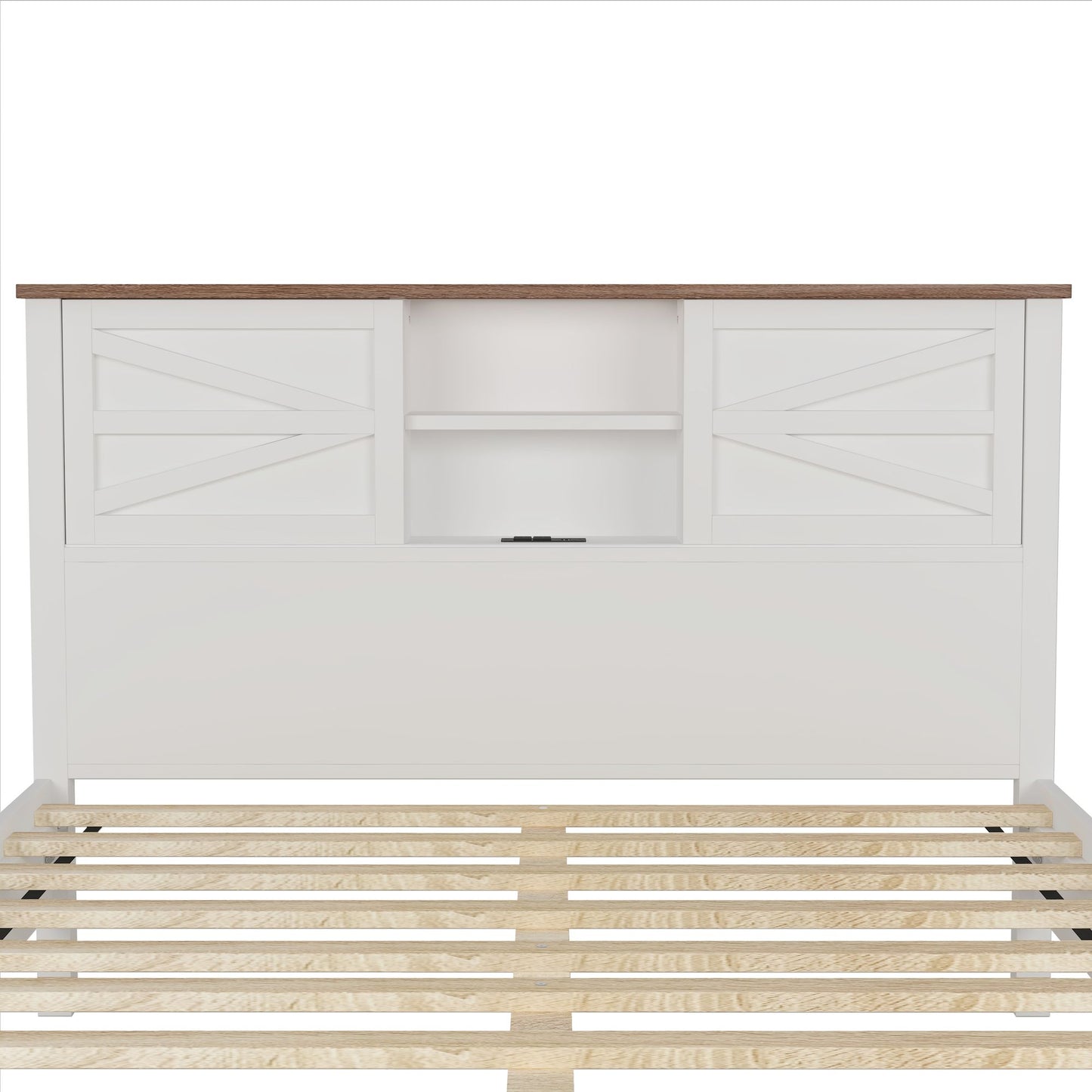 Frazier 3 Pc. Full Platform Bedroom Suite in White & Brown