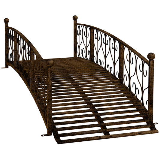 Outsunny 7' Metal Arch Garden Bridge in Bronze