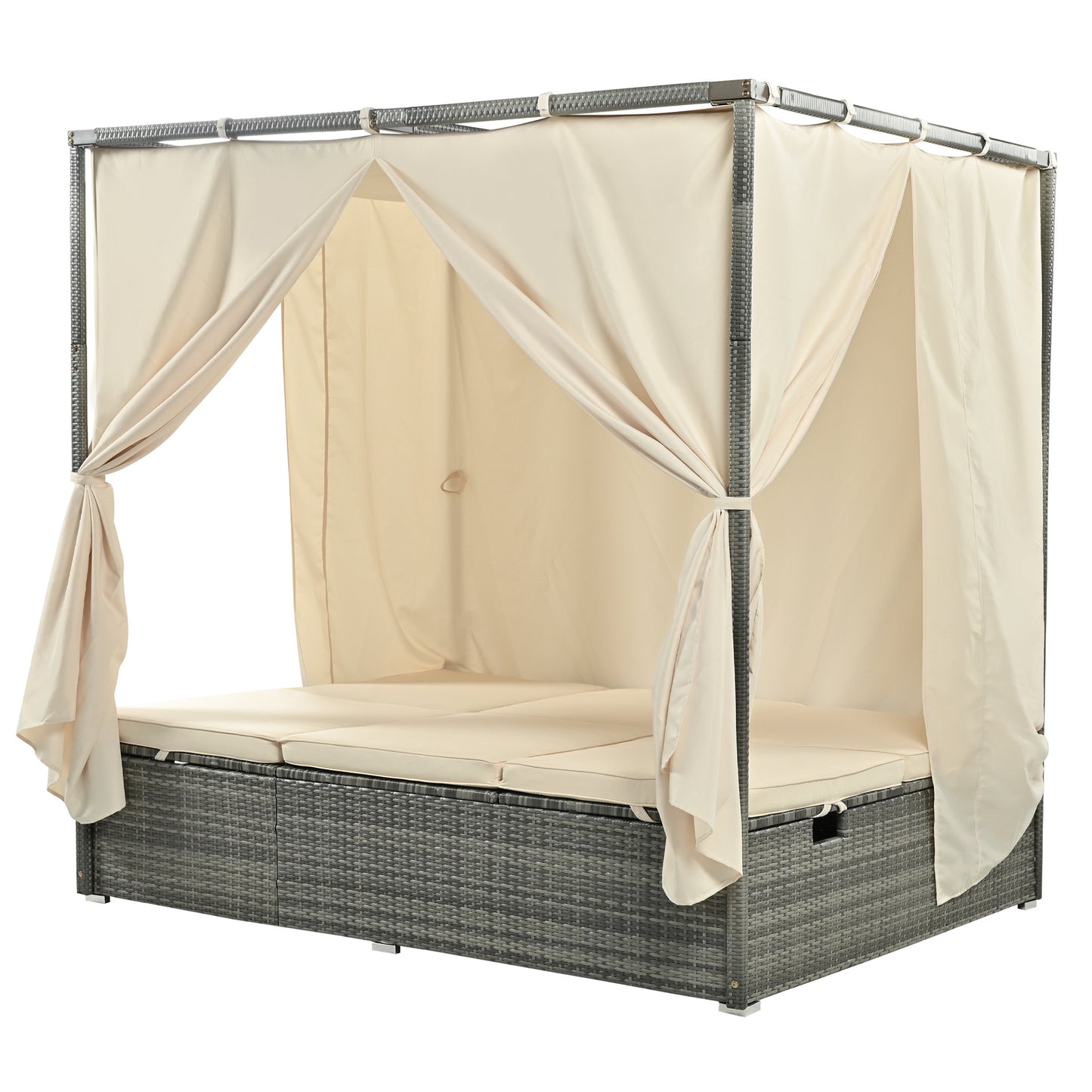 Pomona Adjustable Sun Bed With Curtain - Divine Heart L.A.