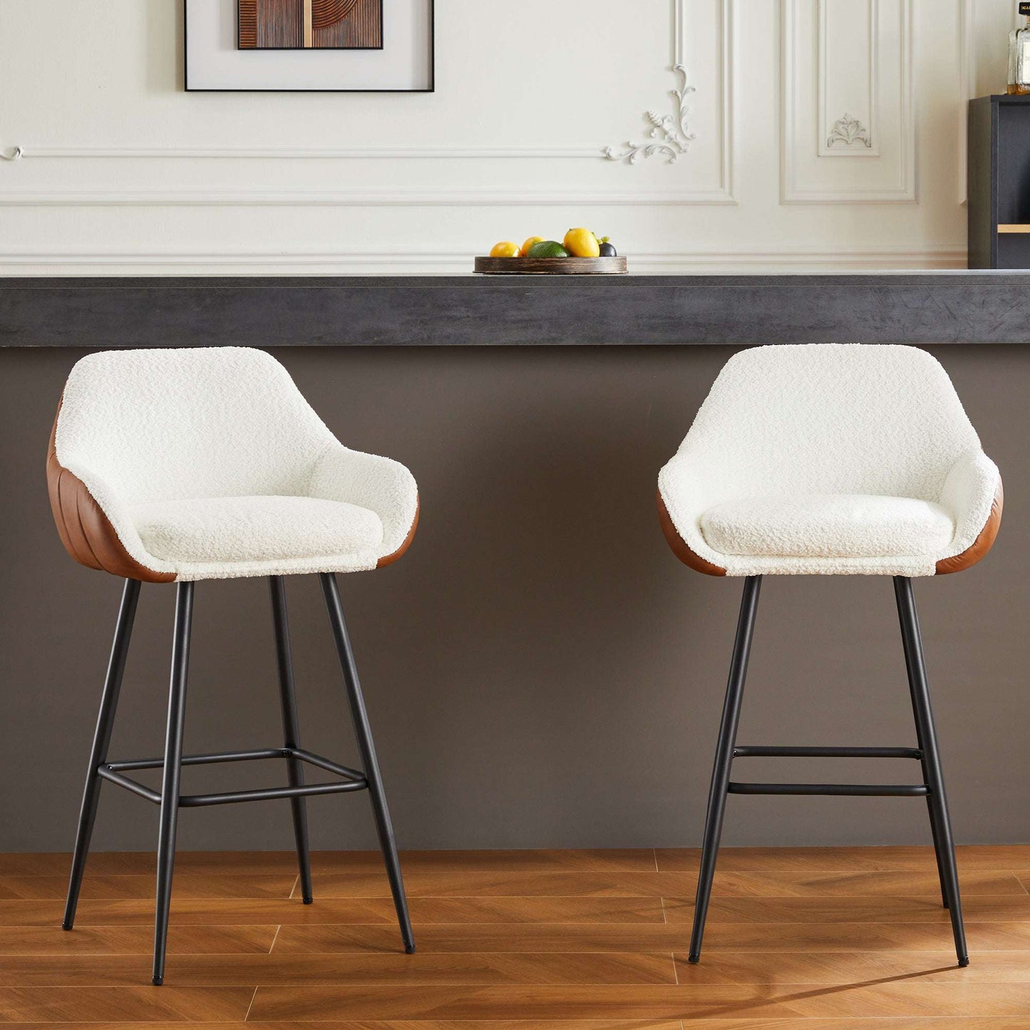 Goddard Leather Upholstered Bar Stool Set of 2