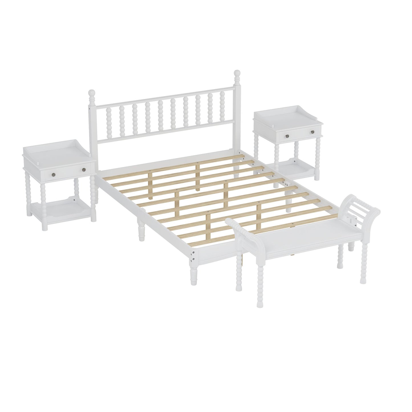 4 Pc. Queen Platform Bedroom Suite in White