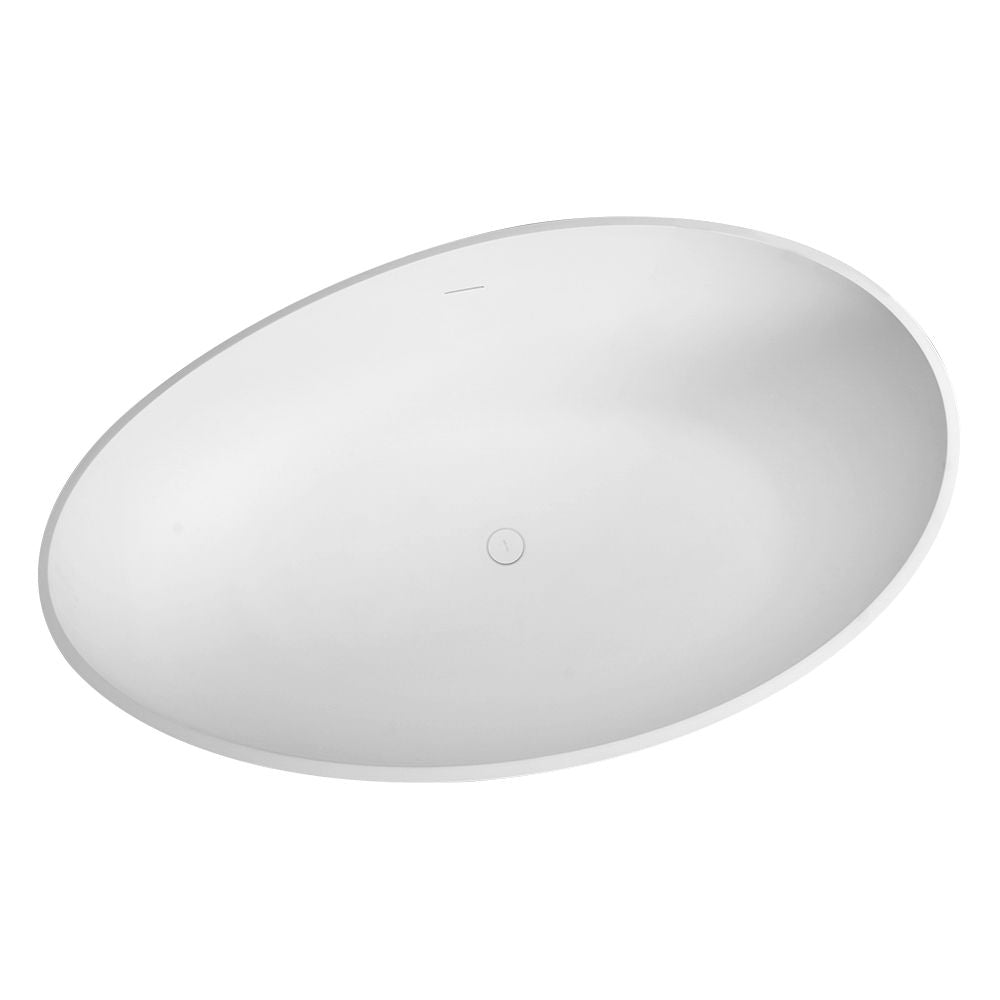 63" Freestanding Stone Resin Soaking Bathtub in Matte White 24S05-63MW