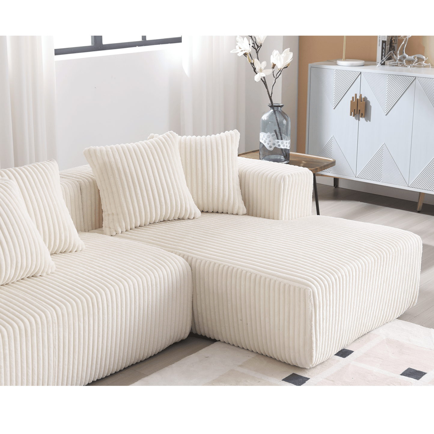 Newport 131'' Modular Ribbed Corduroy Sectional