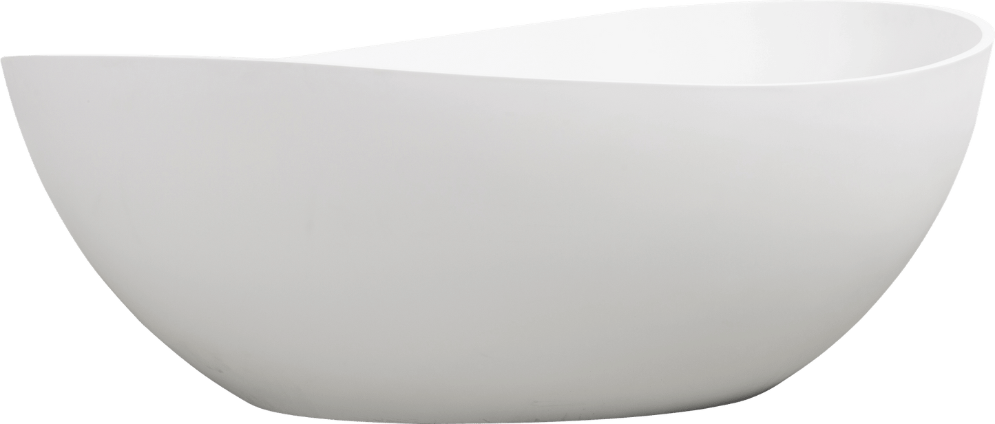 63" Freestanding Stone Resin Soaking Bathtub in Matte White 24S05-63MW