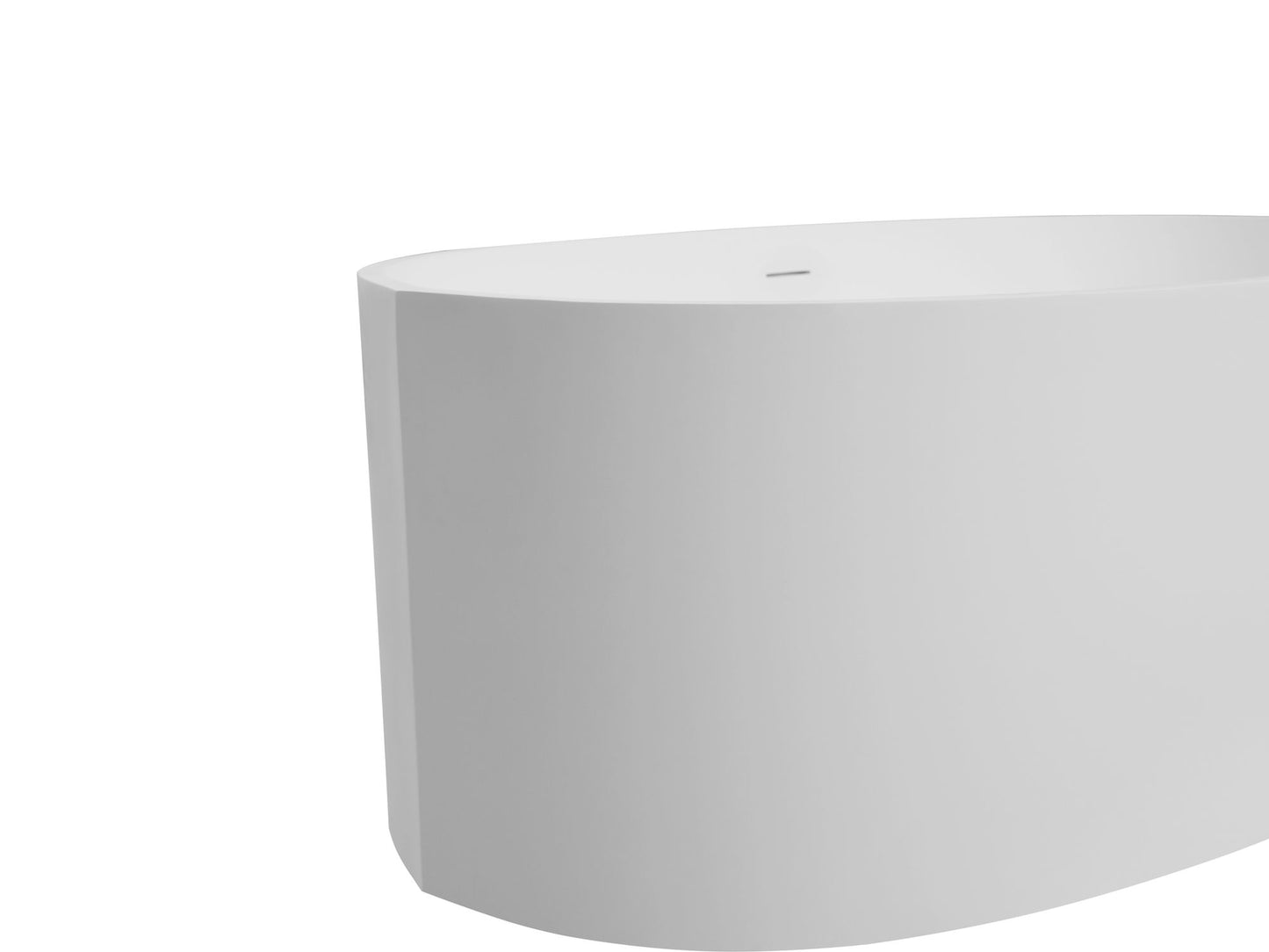 65" Freestanding Stone Resin Oval Soaking Tub with Overflow and Pop-up Drain in Matte White 24S08-65MW