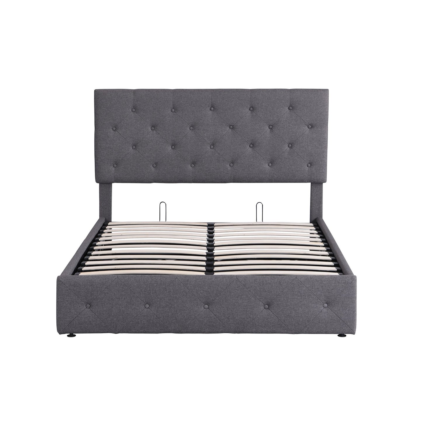 Full size Upholstered Platform Bed with Hydraulic Storage System