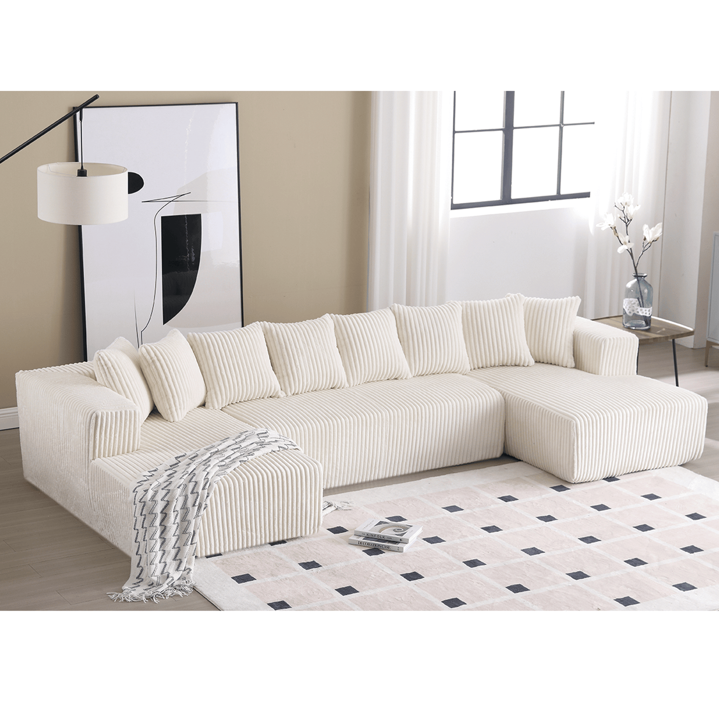 Newport 131'' Modular Ribbed Corduroy Sectional