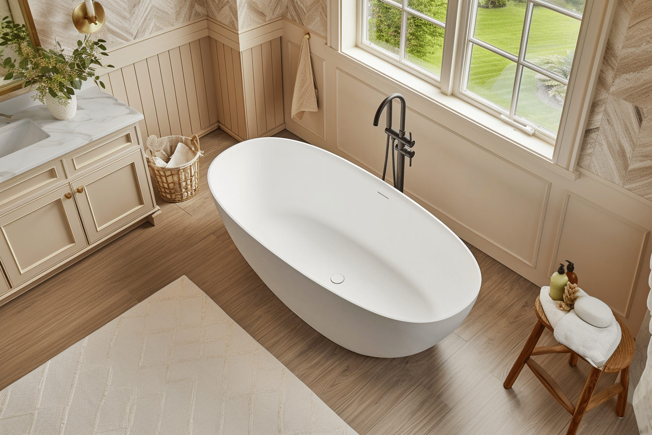 71in. Freestanding Soaking Bathtub in Matte White