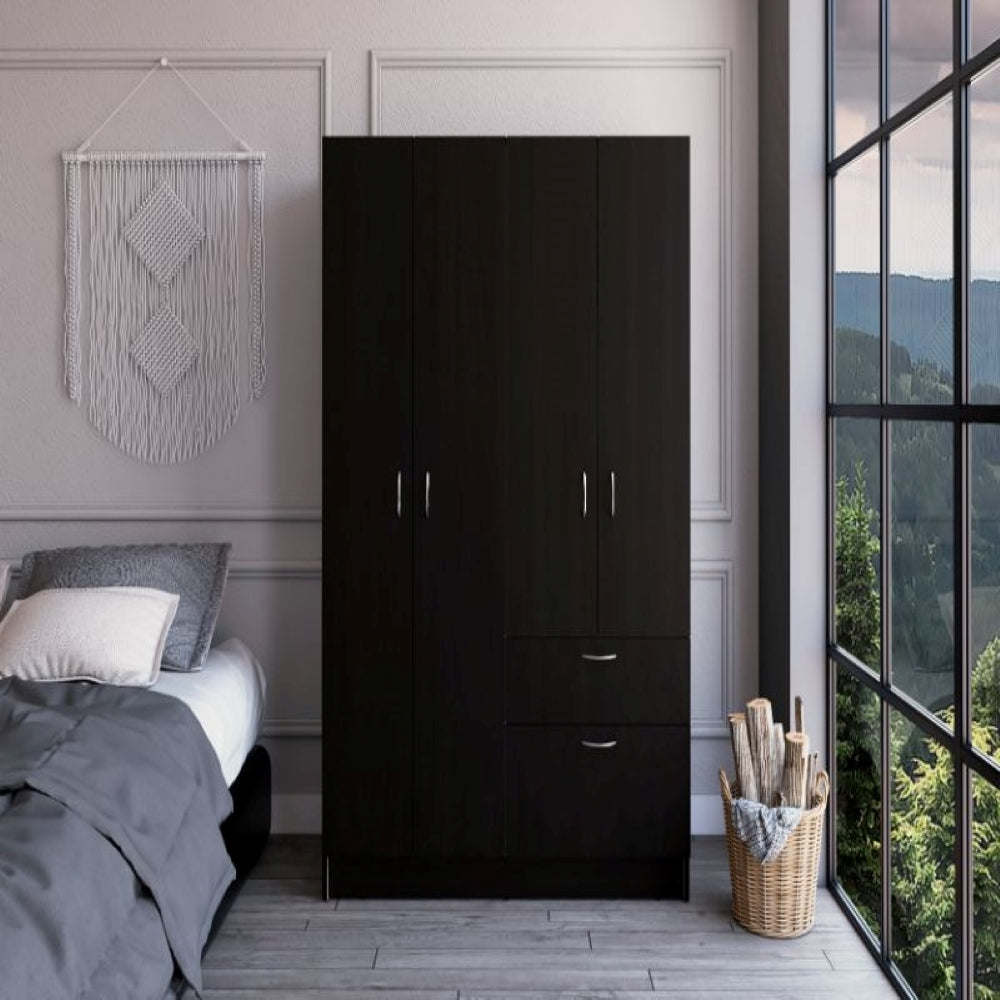 Alpes Double Door Armoire in Black Wenge