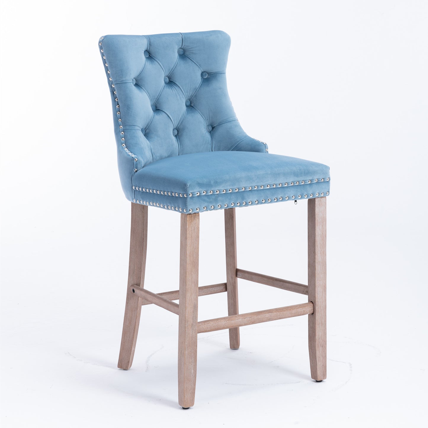 Kaiser Velvet Upholstered Barstool Set of 2