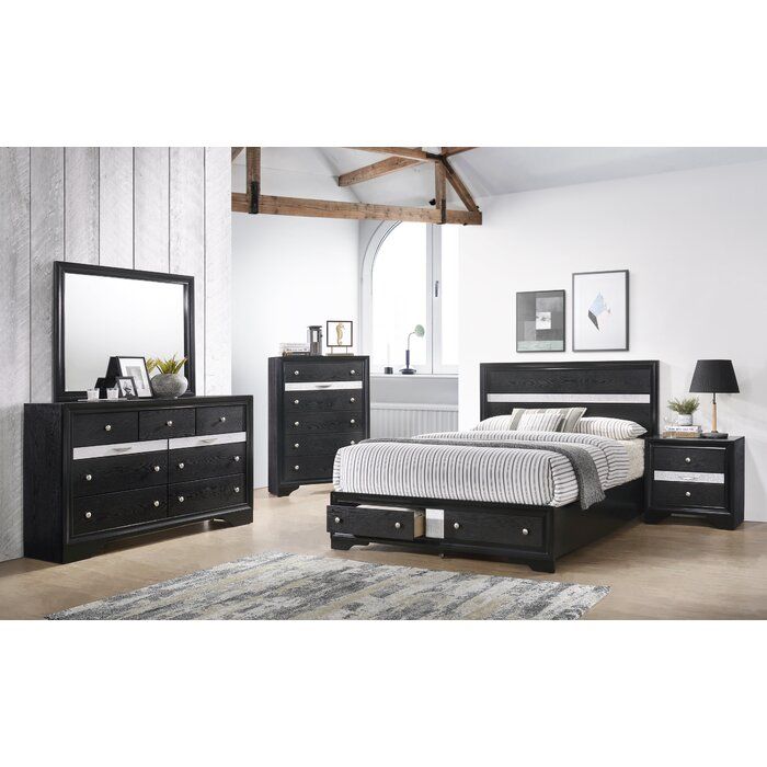 Maisie Queen 4 Pc. Bedroom Suite in Black