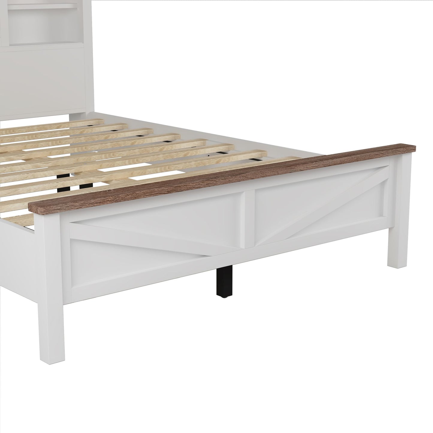 Frazier 3 Pc. Queen Platform Bedroom Suite in White & Brown